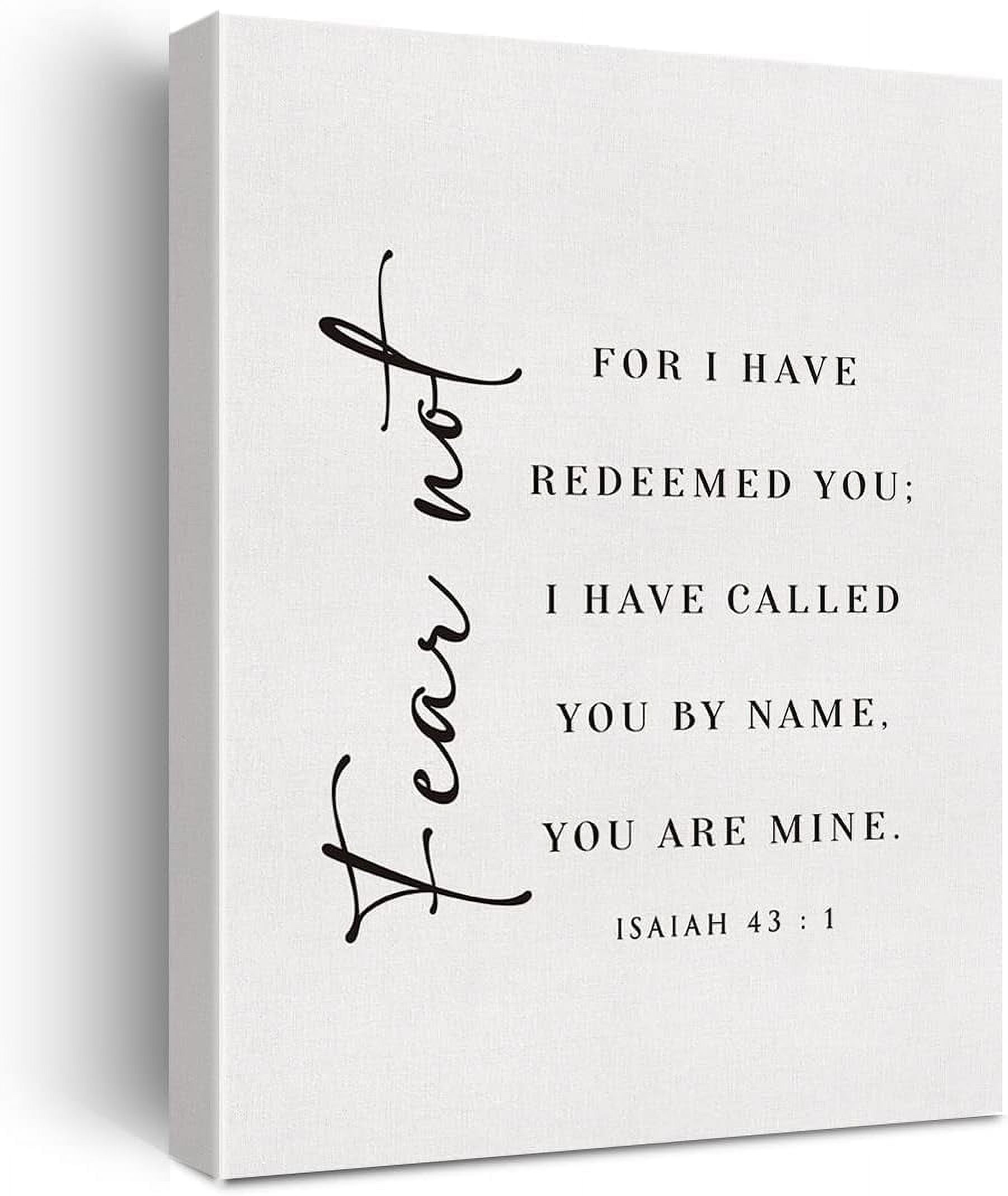 YCCJ-Bible Verse Canvas Print Decor Fear Not for I Have Isaiah 43 : 1 Wall Painting Posters Artwork 12\\u201dX15\\u201d Modern Home Decoration (Unframed)